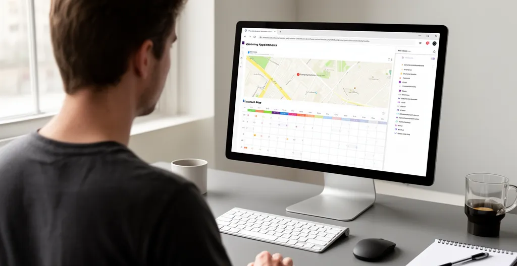 Écran affichant une interface de planification avec carte